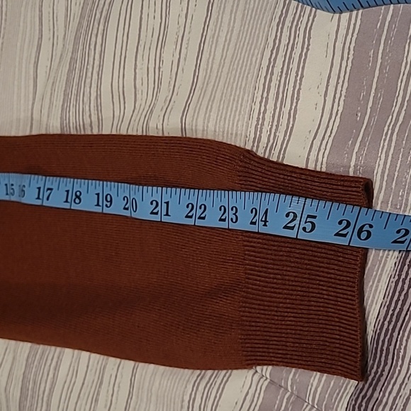 JoS A Bank Traveler Men's L Rust Merino wool Sweater Qtr zip Henley quiet luxury - Picture 14 of 14